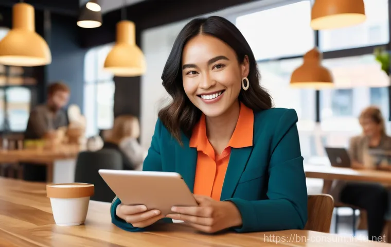소비자중심 경영과 디지털 혁신의 연계 전략 연구와 분석 - **Prompt:** A vibrant, illustrative scene depicting a smiling female entrepreneur, in her early 30s,...