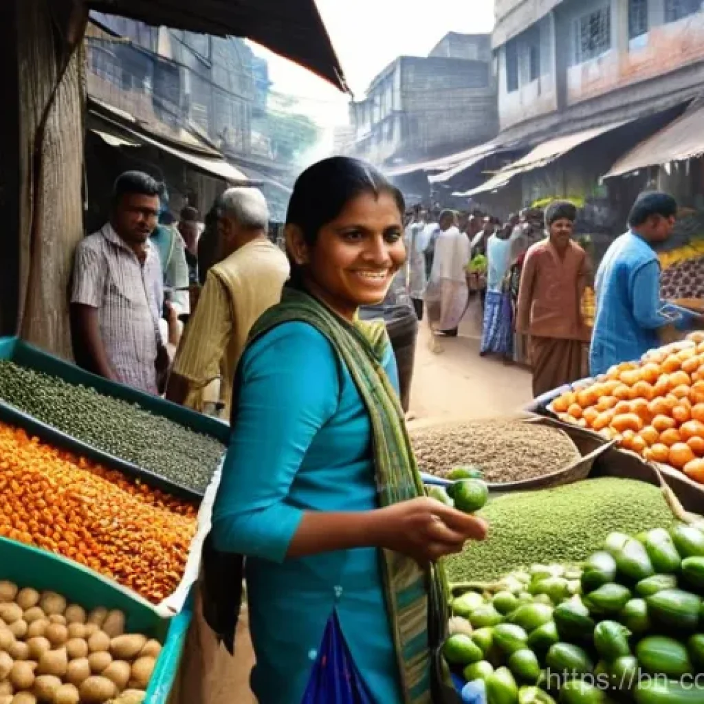 소비자 보호와 관련된 법적 사례 연구 - **Consumer Rights in a Bustling Bangladeshi Market**
    A vibrant and authentic scene in a traditio...