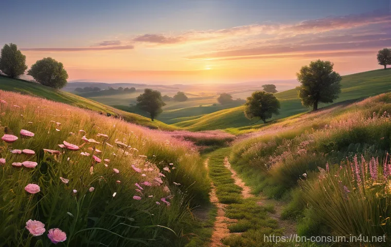 소비자 보호 관련 연구와 학문적 기여 - **Prompt 1: "A tranquil, sun-drenched meadow at dawn. Soft golden light illuminates dew-kissed wildf...