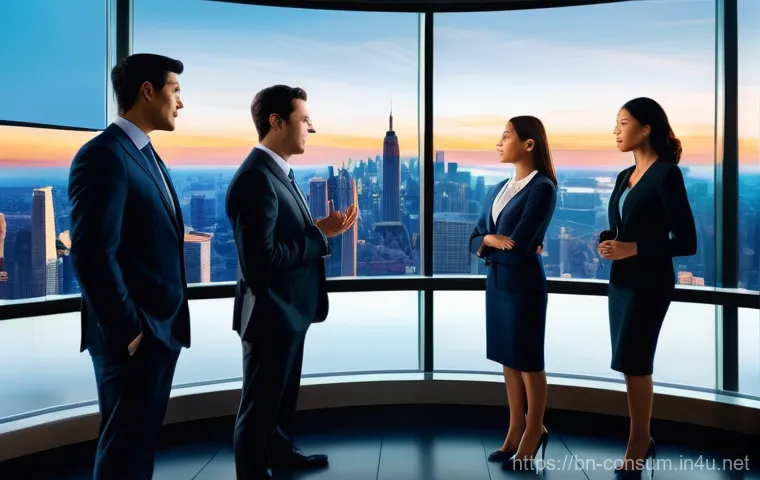 소비자 행동 데이터 활용과 실무 적용 사례 - **Prompt:** A serene, futuristic scene depicting multiple diverse individuals (e.g., a young adult, ...