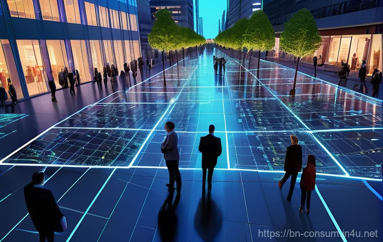 소비자 행동 데이터 활용과 경쟁력 향상 - **Digital Footprint & Customer Insights Visualization**
A photorealistic image depicting a vibra...