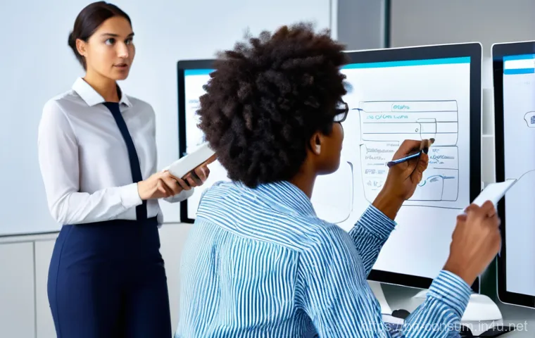 소비자전문기술사의 경력 관리 팁 - **Prompt 1: Lifelong Learning in Tech**
    "A young, diverse professional, gender-neutral, wearing ...