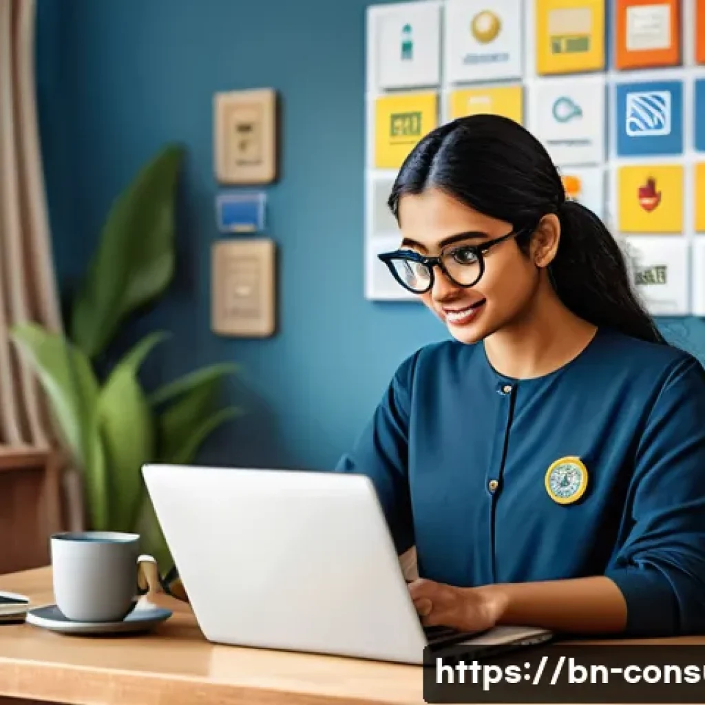 소비자 보호와 관련된 주요 이슈 분석 - A detailed digital illustration of a Bengali online shopper cautiously browsing a reputable e-commer...