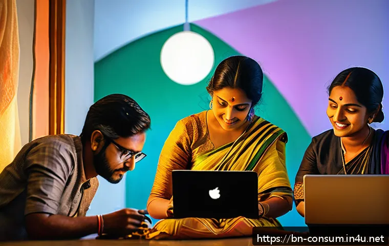 소비자 보호 관련 최신 동향과 사례 연구 - A modern digital marketplace scene showing a diverse group of Bengali consumers browsing an e-commer...