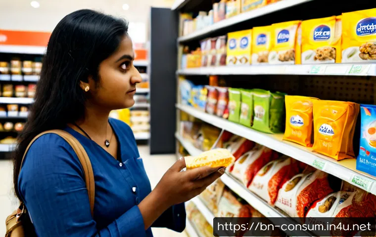 소비자 심리학 이론과 실무 활용 - Photorealistic consumer psychology scene in a modern Bangladeshi grocery store, a thoughtful Bengali...